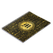 Monogram Egyptische ancient Gold hieroglyphs Notitieboek (Linkerzijde)