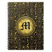Monogram Egyptische ancient Gold hieroglyphs Notitieboek (Voorkant)
