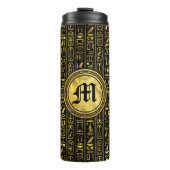 Monogram Egyptische ancient Gold hieroglyphs Thermosbeker (Voorkant)
