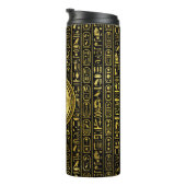 Monogram Egyptische ancient Gold hieroglyphs Thermosbeker (Geroteerd rechts)
