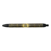 Monogram Egyptische ancient Gold hieroglyphs Zwarte Inkt Pen (Voorkant)