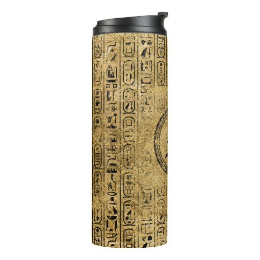 Monogram Egyptische  goudhiërogliefen Thermosbeker (Gedraaid links)