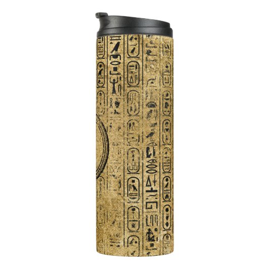 Monogram Egyptische  goudhiërogliefen Thermosbeker (Geroteerd rechts)