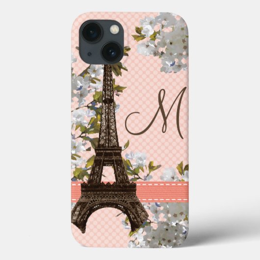 Monogram Eiffel Tower Parisian Case-Mate iPhone Case (Achterkant)