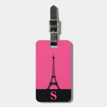 Monogram Eiffeltoren met streep / Frans roze