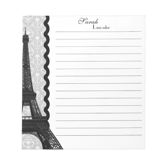 Monogram Eiffeltower Note Pad Notitieblok (Voorkant)