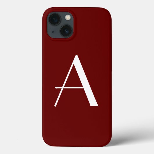Monogram Eigen naam Initiaal Donkerrood Case-Mate iPhone Case (Achterkant)
