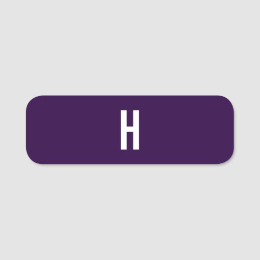 Monogram Eigen Naam Initiaal Minimalistisch Midder Naamplaatje (Voorkant)