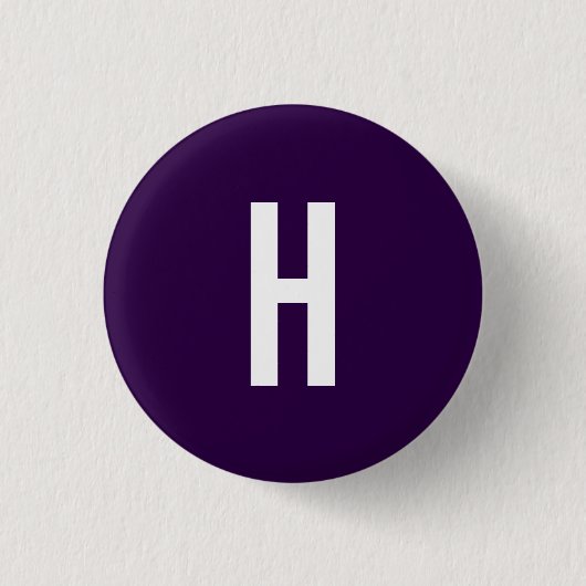 Monogram Eigen Naam Initiaal Minimalistisch Midder Ronde Button 3,2 Cm (Voorkant)