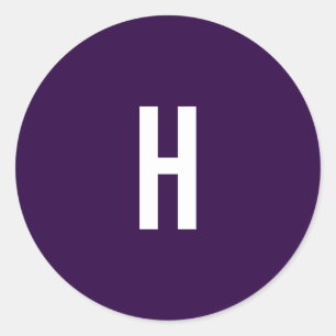 Monogram Eigen Naam Initiaal Minimalistisch Midder Ronde Sticker
