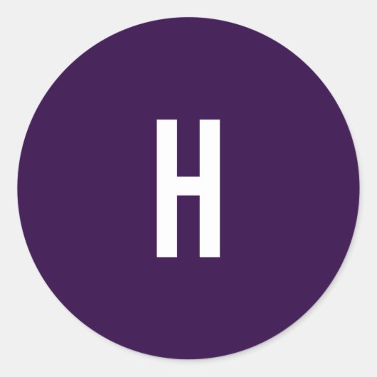 Monogram Eigen Naam Initiaal Minimalistisch Midder Ronde Sticker (Voorkant)