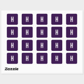 Monogram Eigen Naam Initiaal Minimalistisch Midder Vierkante Sticker (Vel)