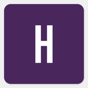 Monogram Eigen Naam Initiaal Minimalistisch Midder Vierkante Sticker