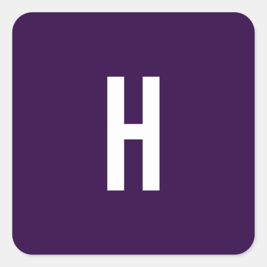 Monogram Eigen Naam Initiaal Minimalistisch Midder Vierkante Sticker (Voorkant)