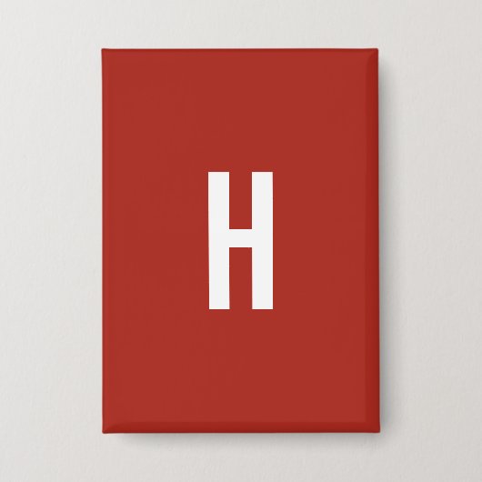 Monogram Eigen Naam Initiaal Minimalistische Bakst Button (Voorkant)