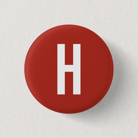 Monogram Eigen Naam Initiaal Minimalistische Bakst Ronde Button 3,2 Cm (Voorkant)