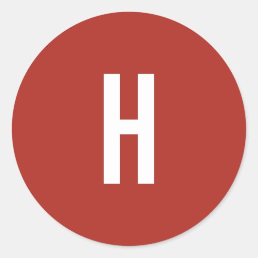 Monogram Eigen Naam Initiaal Minimalistische Bakst Ronde Sticker (Voorkant)