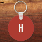 Monogram Eigen Naam Initiaal Minimalistische Bakst Sleutelhanger (Voorkant)