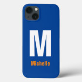 Monogram Eigen naam Initiaal Modern Plain Minimali Case-Mate iPhone Case (Achterkant)