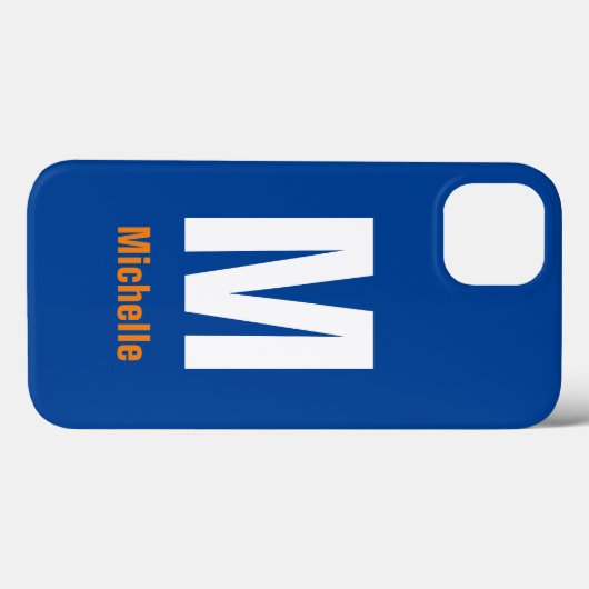 Monogram Eigen naam Initiaal Modern Plain Minimali Case-Mate iPhone Case (Achterkant (horizontaal))
