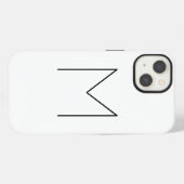 Monogram Eigen naam Initiaal Modern Plain Minimali iPhone Hoesje (Achterkant horizontaal)