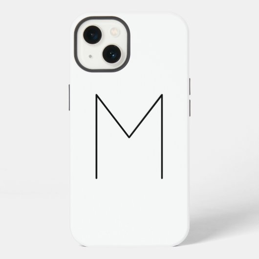 Monogram Eigen naam Initiaal Modern Plain Minimali iPhone Hoesje (Achterkant)