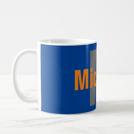 Monogram Eigen naam Initiaal Modern Plain Minimali Koffiemok (Links)