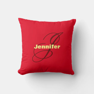 Monogram Eigen naam Initiaal Modern Plain Minimali Kussen