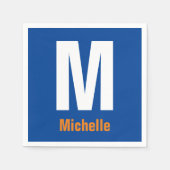 Monogram Eigen naam Initiaal Modern Plain Minimali Servet (Voorkant)