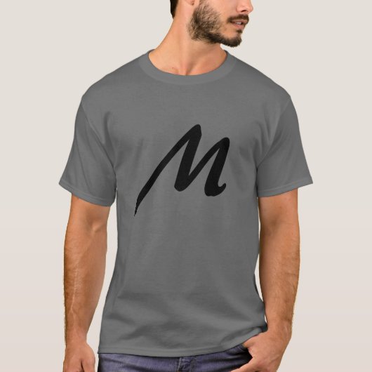 Monogram Eigen naam Initiaal Modern Plain Minimali T-shirt (Voorkant)