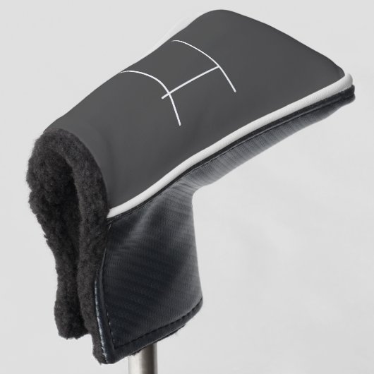 Monogram Eigen naam Initiaal Moderne Minimale Grij Golfheadcover (3/4 voorkant)