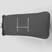 Monogram Eigen naam Initiaal Moderne Minimale Grij Golfheadcover (Voorkant)