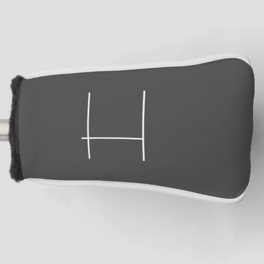 Monogram Eigen naam Initiaal Moderne Minimale Grij Golfheadcover (Voorkant)