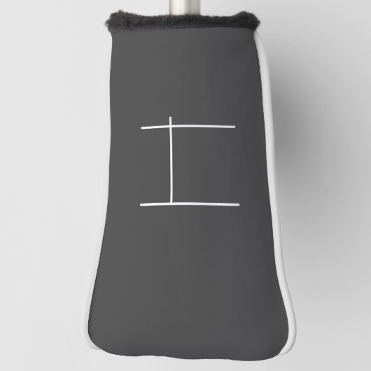 Monogram Eigen naam Initiaal Moderne Minimale Grij Golfheadcover (Draai 90)