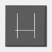 Monogram Eigen naam Initiaal Moderne Minimale Grij Magneet (Voorkant)