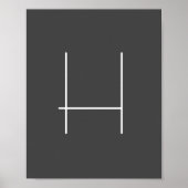 Monogram Eigen naam Initiaal Moderne Minimale Grij Poster (Voorkant)