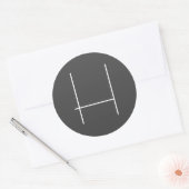 Monogram Eigen naam Initiaal Moderne Minimale Grij Ronde Sticker (Envelop)