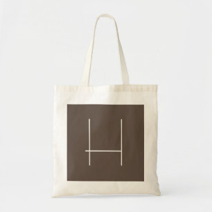 Monogram Eigen naam Initiaal Moderne Minimale Grij Tote Bag