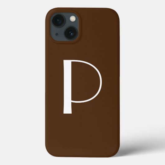 Monogram Eigen naam Initiaal  Parisian Brown Case-Mate iPhone Case (Achterkant)