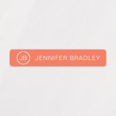 Monogram Eigen naam Kleding Label Oranje Bruin (Design 1)