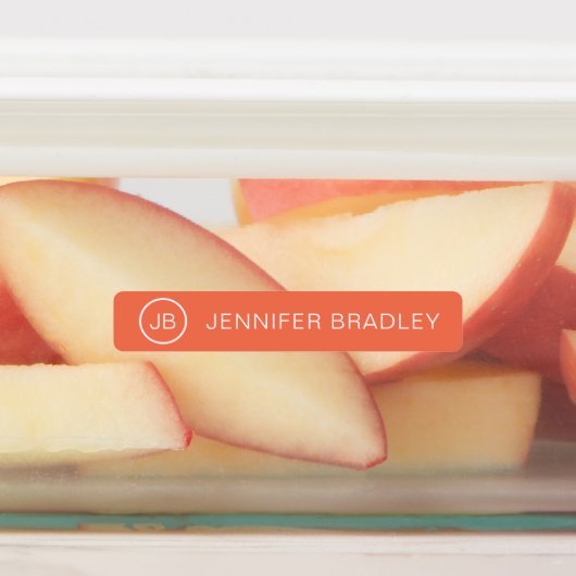 Monogram Eigen naam Kleding Label Oranje Bruin (Aangebracht)