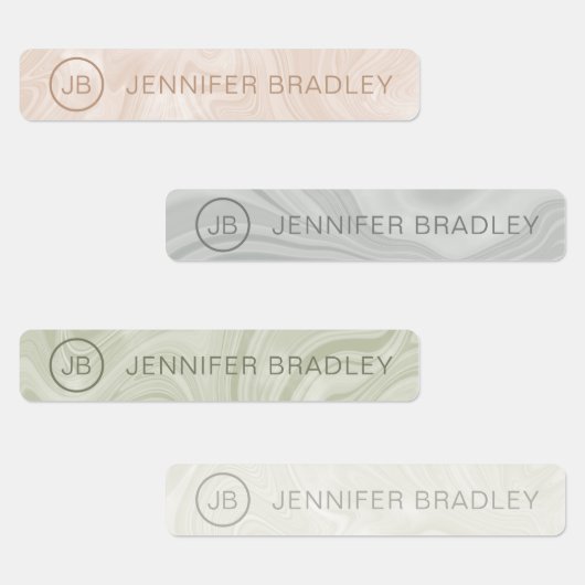 Monogram Eigen naam Kleding Labels Marmer (Groep)