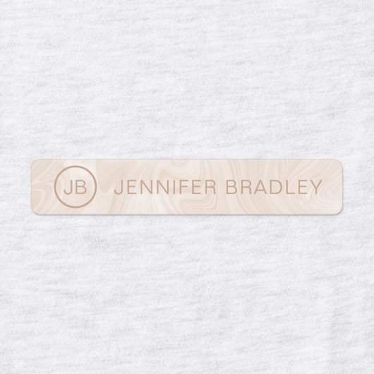Monogram Eigen naam Kleding Labels Marmer (Design 1)