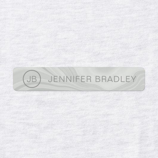 Monogram Eigen naam Kleding Labels Marmer (Design 2)