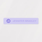Monogram Eigen naam Kleding Labels Pastel Paars (Design 1)