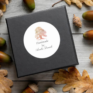 Monogram eikenboom verwerkt door middel van rechth ronde sticker