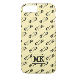 Monogram Electric Guitars Music Brown & Beige iPhone 8/7 Hoesje