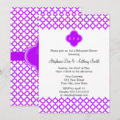 Monogram Electric Paars Quatrefoil Patroon Kaart (Voorkant / Achterkant)