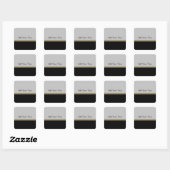 Monogram Elegance in Black Grey Gold Vierkante Sticker (Vel)