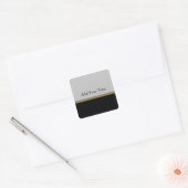 Monogram Elegance in Black Grey Gold Vierkante Sticker (Envelop)